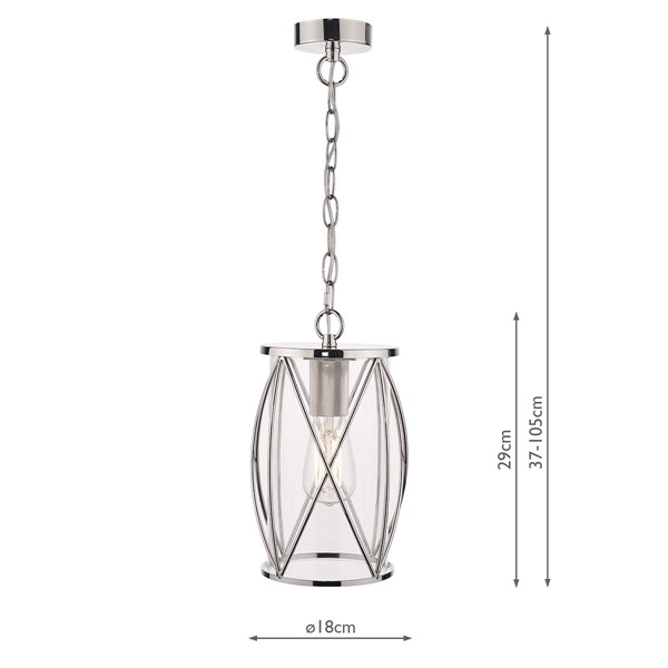 (image for) Laura Ashley Beckworth Lantern Polished Nickel Glass